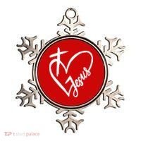 Love Jesus Cross Heart Ornament thumb 0