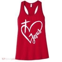 Love Jesus Cross Heart Women's Tank Top thumb 0