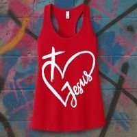 Love Jesus Cross Heart Women's Tank Top thumb 3