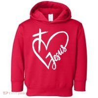 Love Jesus Cross Heart Toddler Hoodie thumb 0