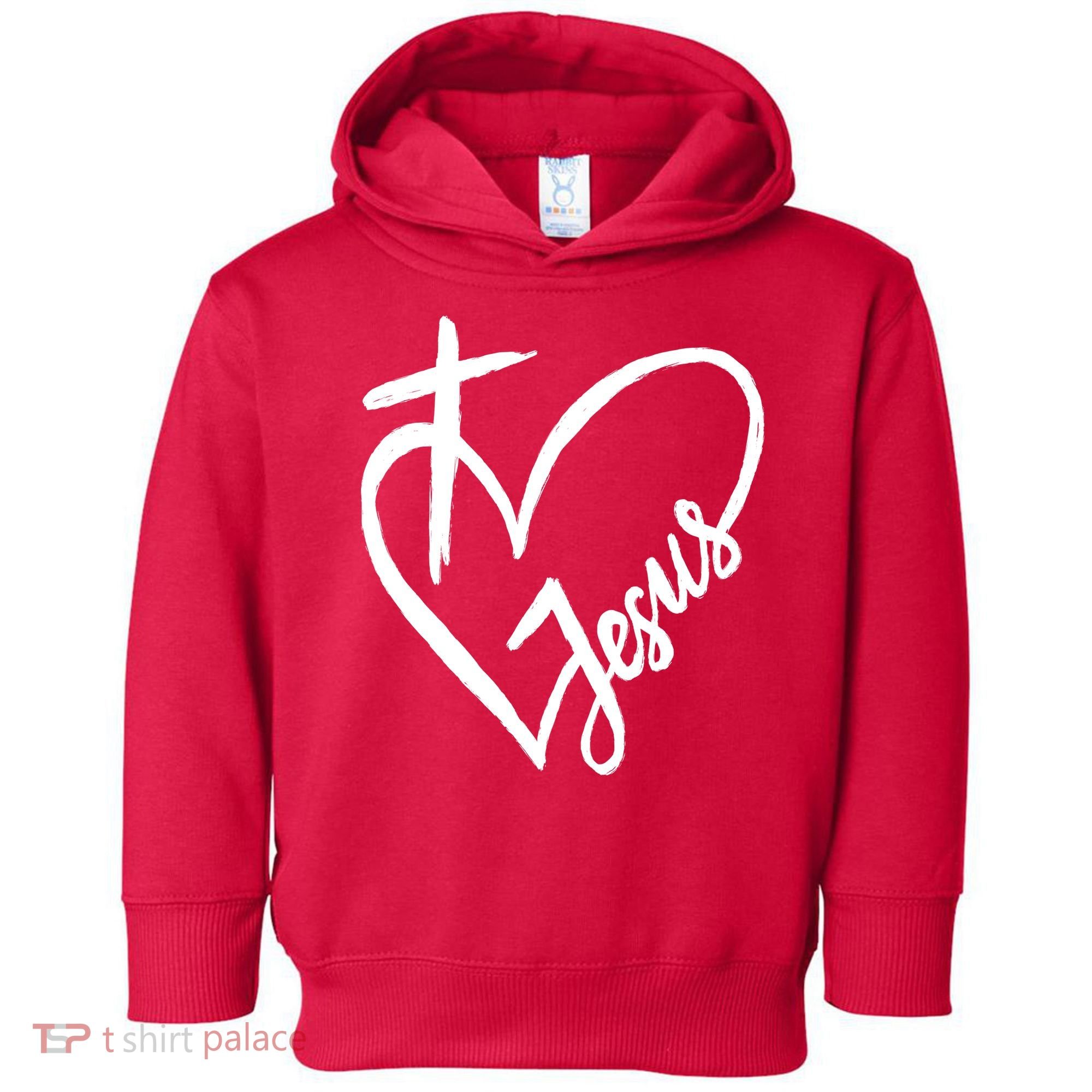 Love Jesus Cross Heart Toddler Hoodie