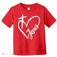 Love Jesus Cross Heart Toddler T-Shirt thumb 0