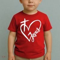 Love Jesus Cross Heart Toddler T-Shirt thumb 2