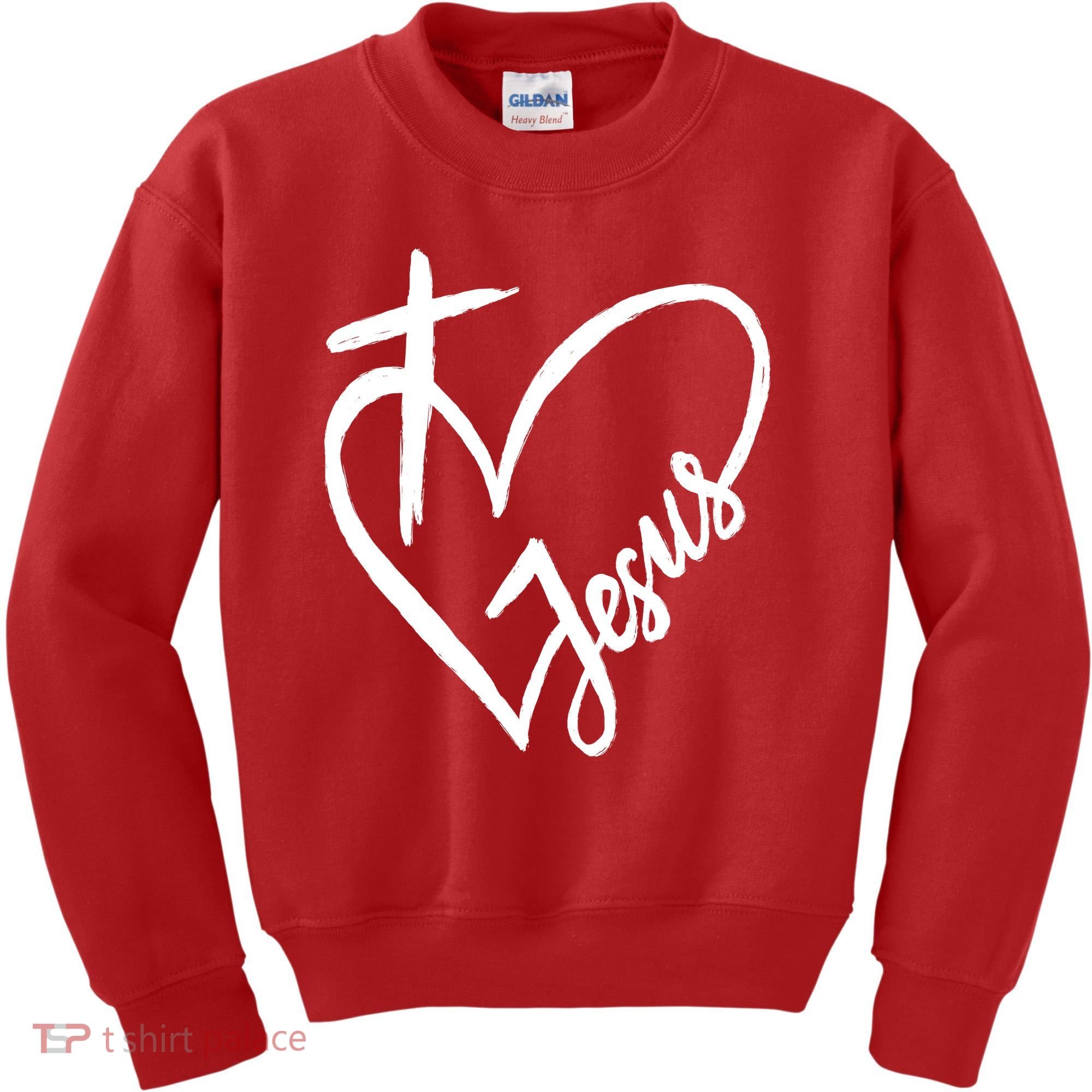 Love Jesus Cross Heart Kids Sweatshirt