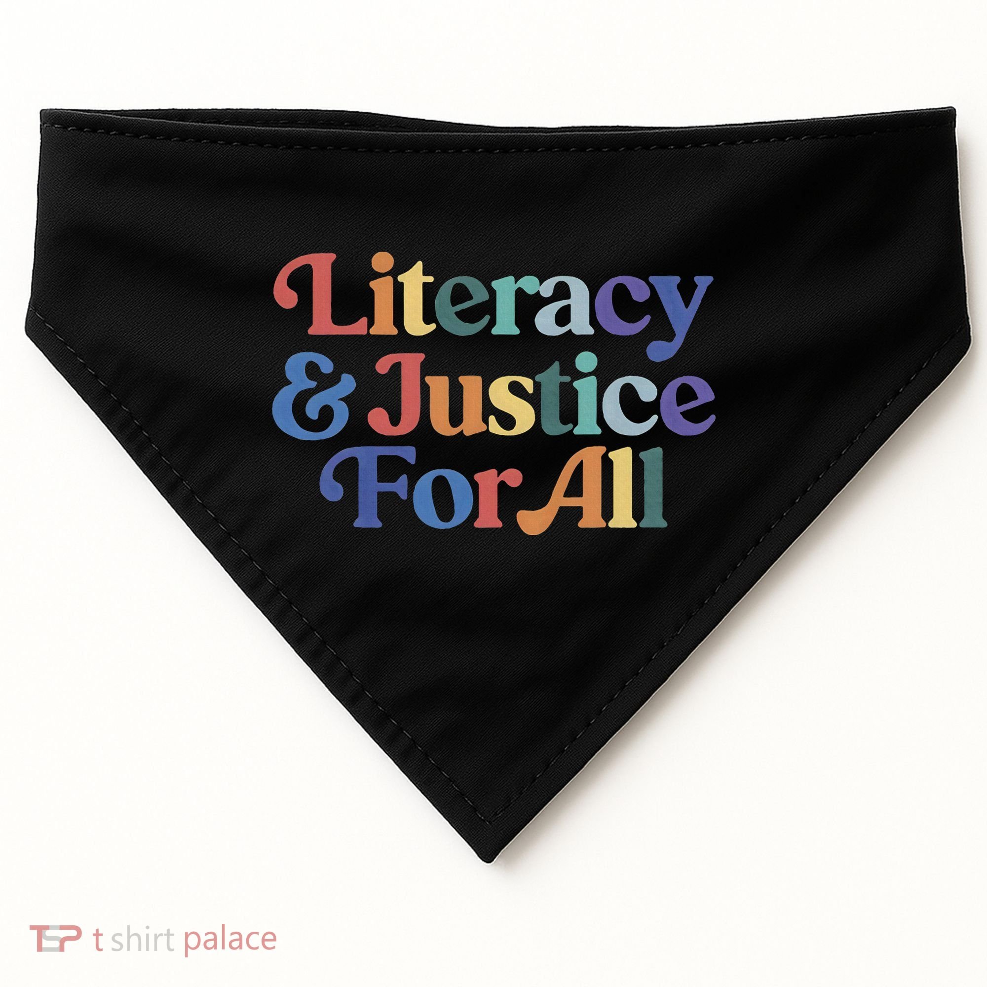 Literacy Justice For All Stop Book Banning Protect Librarian USA-Made Doggie Bandana