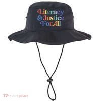Literacy Justice For All Stop Book Banning Protect Librarian Bucket Hat thumb 0