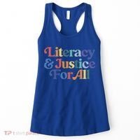 Literacy Justice For All Stop Book Banning Protect Librarian Women's Tank Top thumb 0