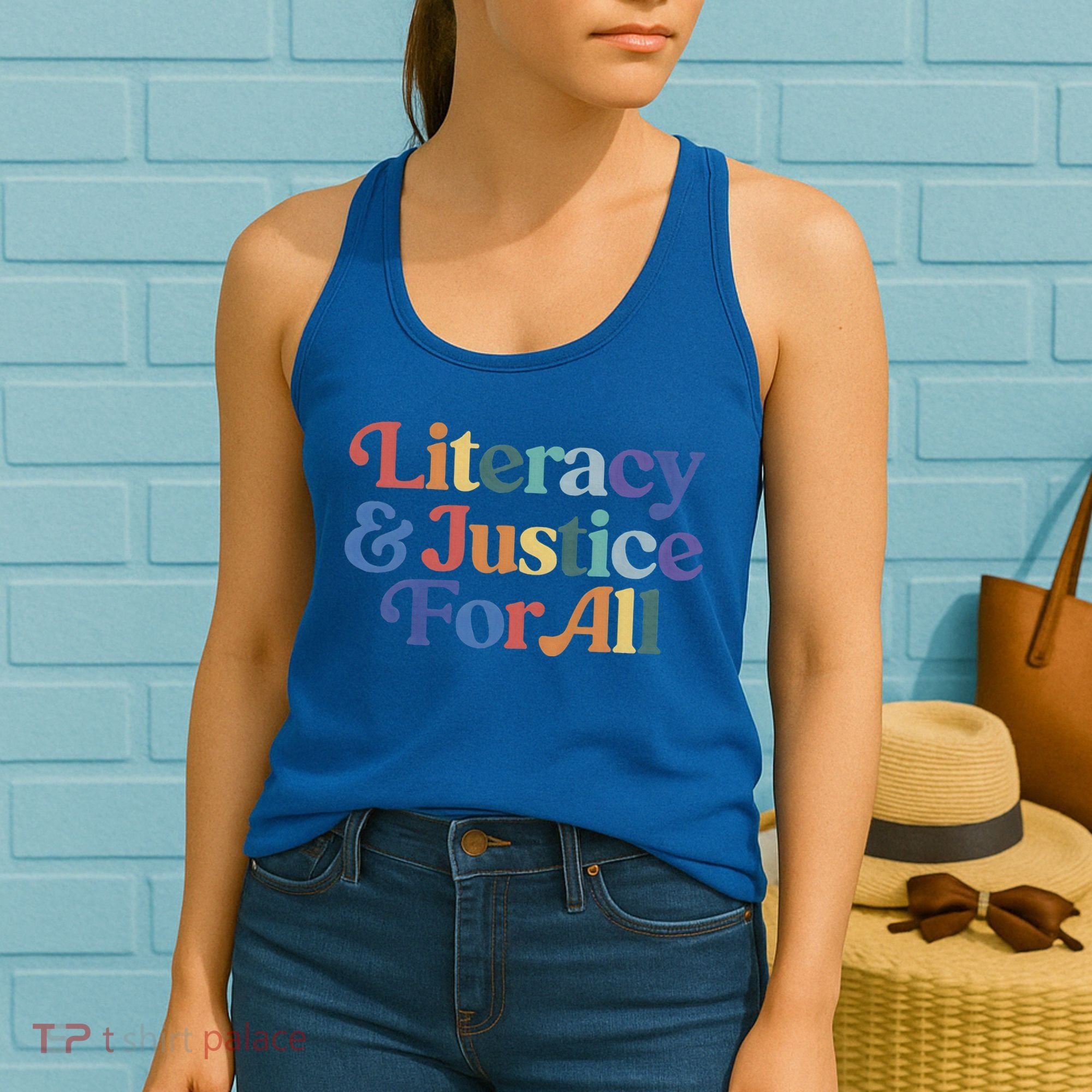 Literacy Justice For All Stop Book Banning Protect Librarian Women's Tank Top