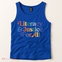 Literacy Justice For All Stop Book Banning Protect Librarian Tank Top thumb 2