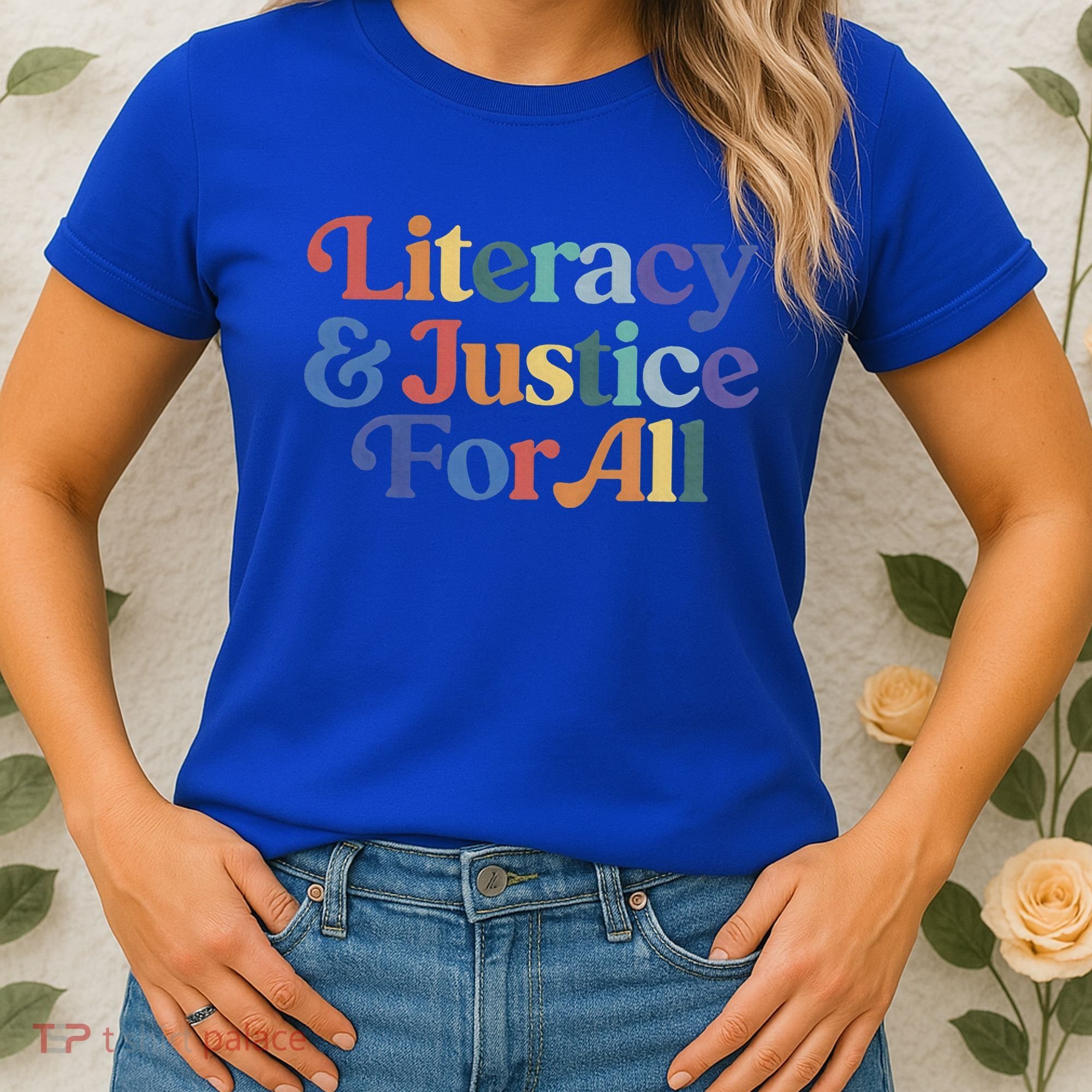 Literacy Justice For All Stop Book Banning Protect Librarian Women's T-Shirt