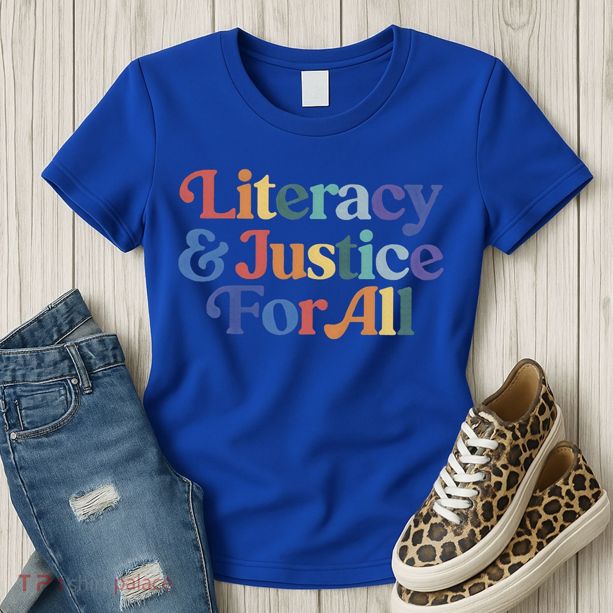 Literacy Justice For All Stop Book Banning Protect Librarian Women's T-Shirt