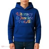 Literacy Justice For All Stop Book Banning Protect Librarian Kids Hoodie thumb 4