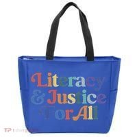 Literacy Justice For All Stop Book Banning Protect Librarian Tote Bag thumb 0