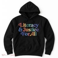 Literacy Justice For All Stop Book Banning Protect Librarian Hoodie thumb 0