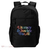 Literacy Justice For All Stop Book Banning Protect Librarian Backpack thumb 0