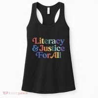Literacy Justice For All Stop Book Banning Protect Librarian Women's Tank Top thumb 0