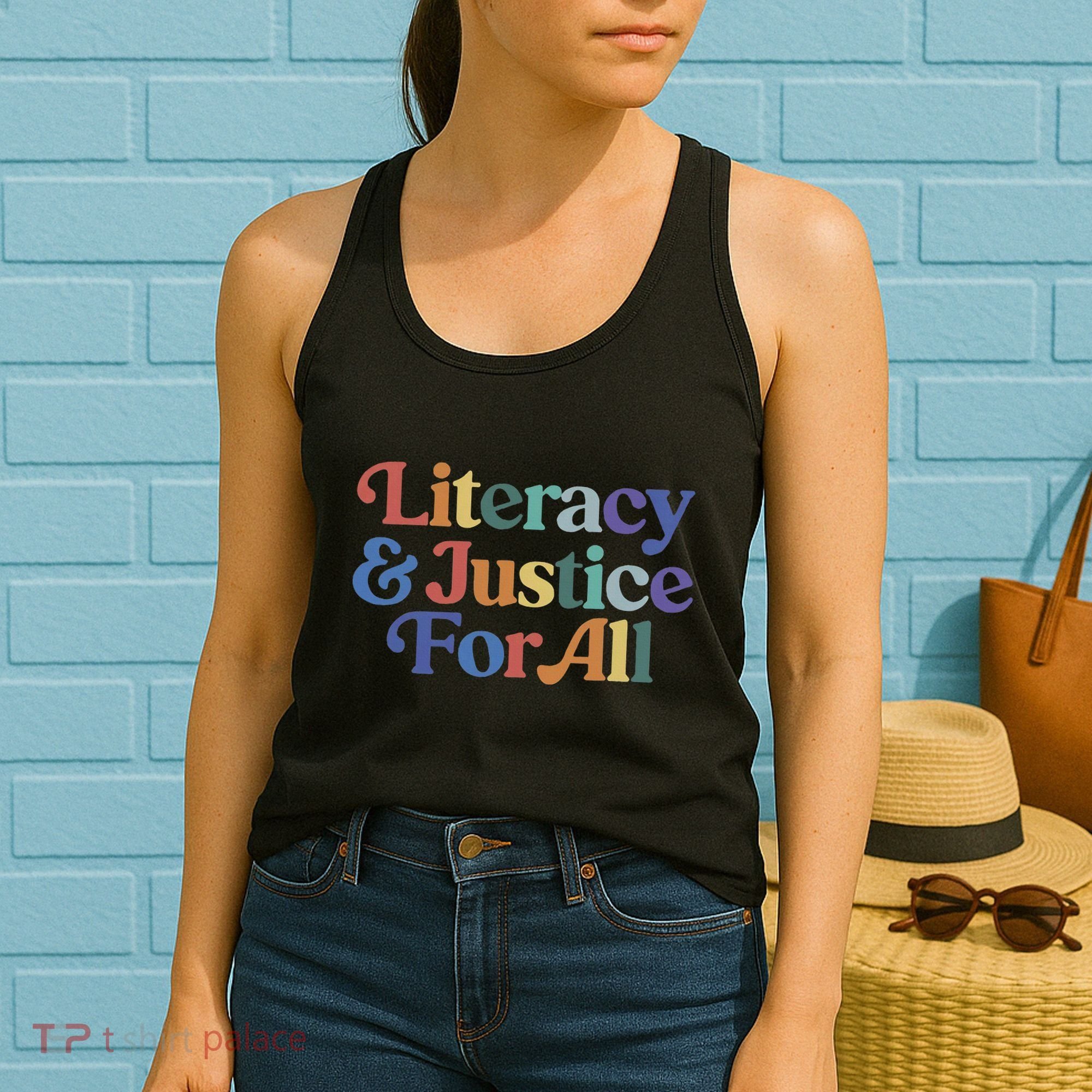 Literacy Justice For All Stop Book Banning Protect Librarian Women's Tank Top