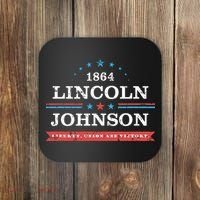 Lincoln Johnson Funny Presidential Campaign 1864 Coaster thumb 0