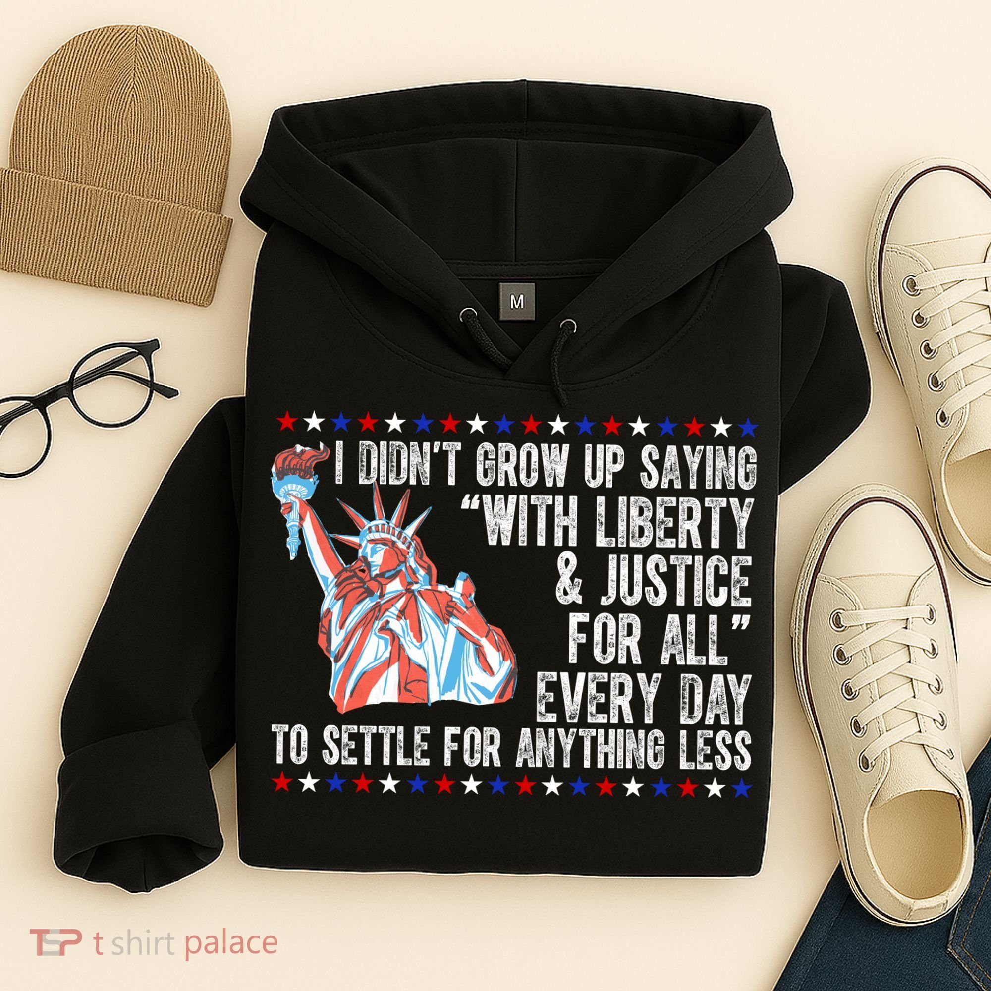 Liberty Justice For All Patriotic Pro American Hoodie