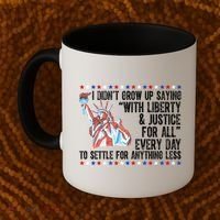 Liberty Justice For All Patriotic Pro American Coffee Mug thumb 2