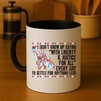 Liberty Justice For All Patriotic Pro American Coffee Mug thumb 4
