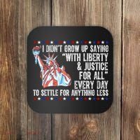 Liberty Justice For All Patriotic Pro American Coaster thumb 0