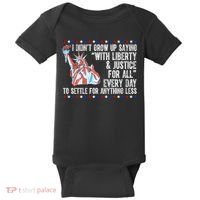 Liberty Justice For All Patriotic Pro American Baby Bodysuit thumb 0