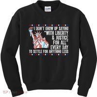 Liberty Justice For All Patriotic Pro American Kids Sweatshirt thumb 0