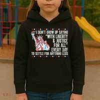 Liberty Justice For All Patriotic Pro American Kids Hoodie thumb 3