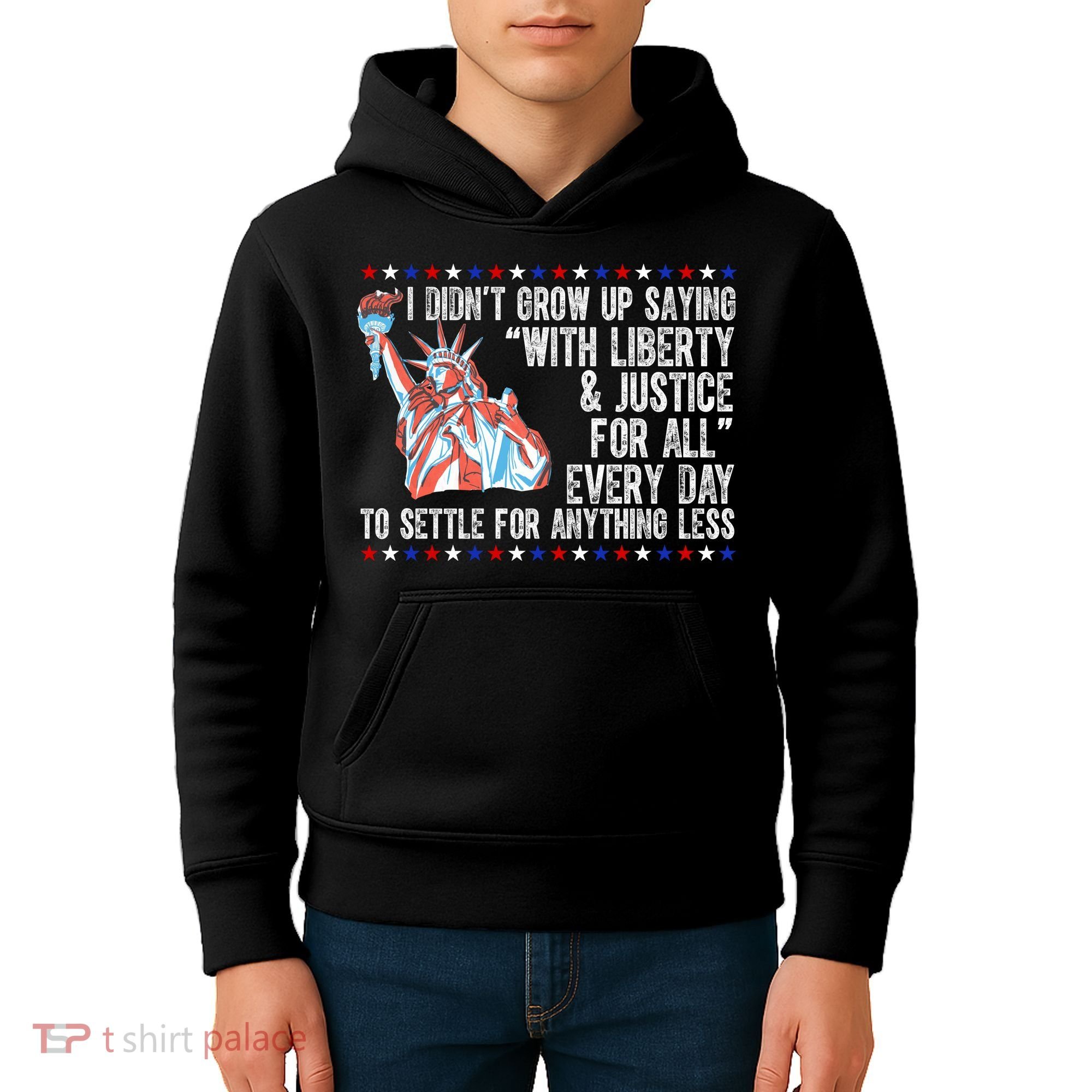 Liberty Justice For All Patriotic Pro American Kids Hoodie