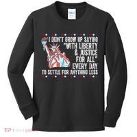 Liberty Justice For All Patriotic Pro American Kids Long Sleeve Shirt thumb 0