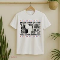 Liberty Justice For All Patriotic 4th Of July T-Shirt thumb 2