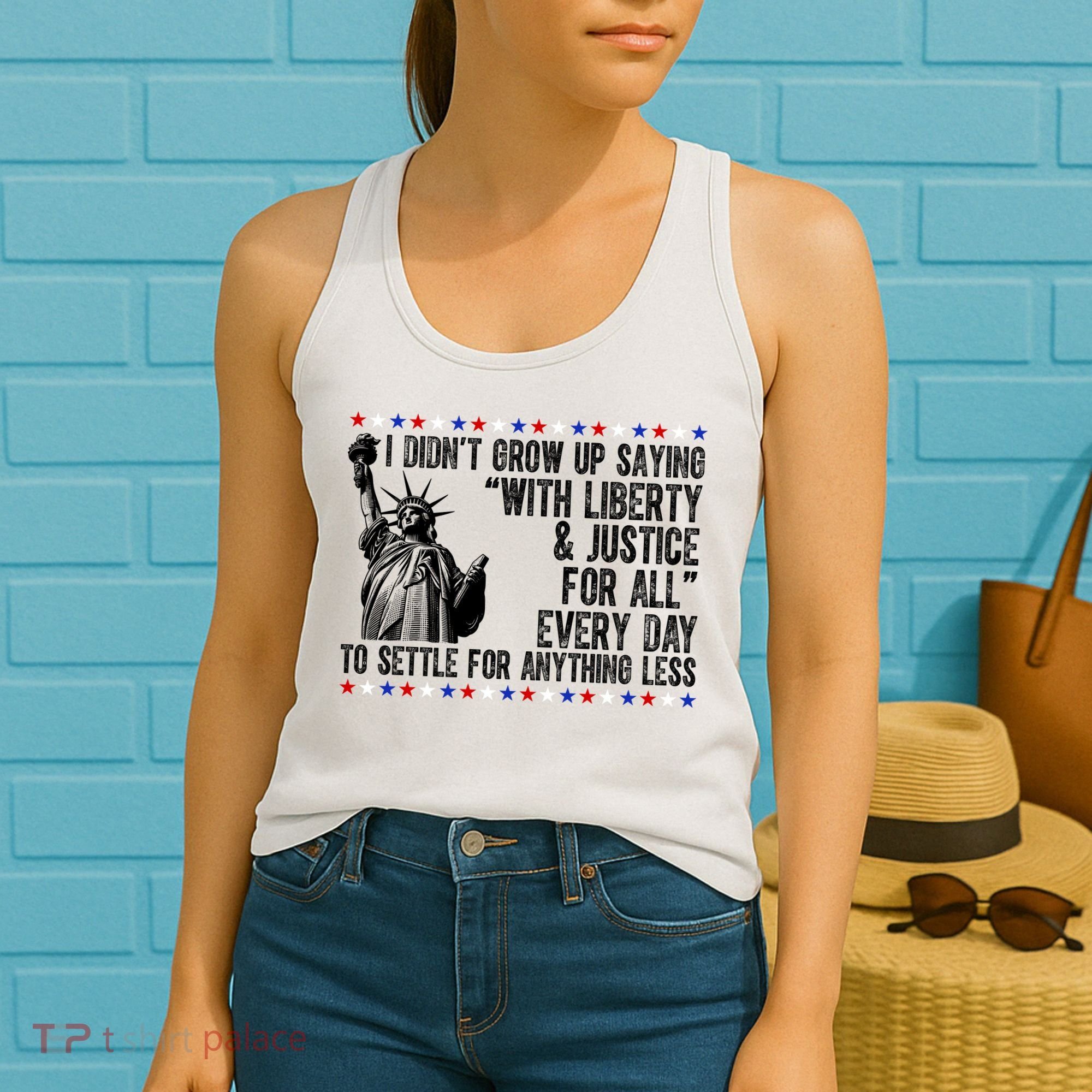 Liberty Justice For All Patriotic 4th Of July Women's Tank Top