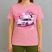 Love JDM Girl Racer Pink Japanese Race Car T-Shirt thumb 4