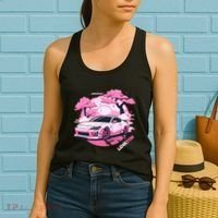 Love Jdm Girl Racer Pink Japanese Race Car Women's Tank Top thumb 2