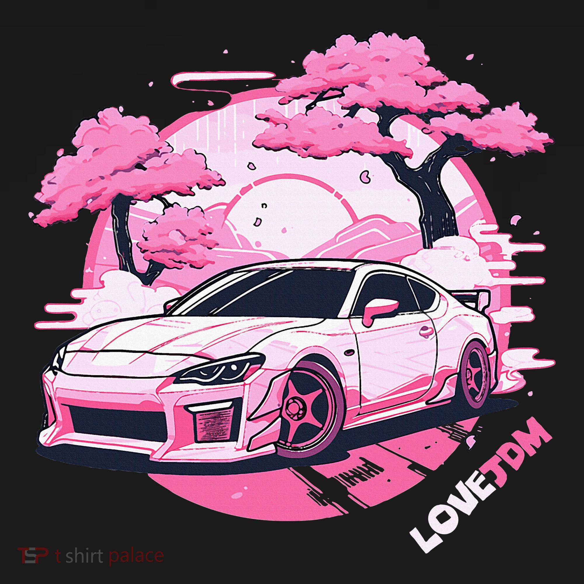 Love Jdm Girl Racer Pink Japanese Race Car Women's Tank Top