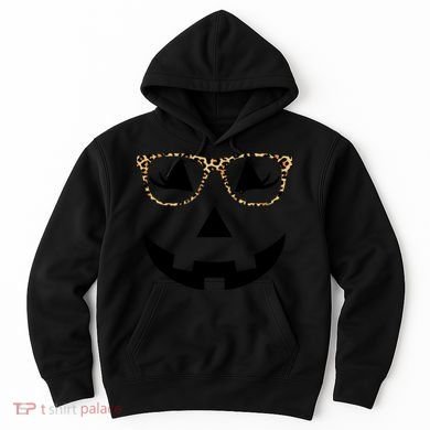 Leopard Jack O Lantern Pumpkin Face Hoodie