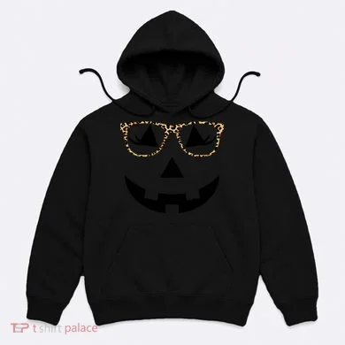 Leopard Jack O Lantern Pumpkin Face Hoodie