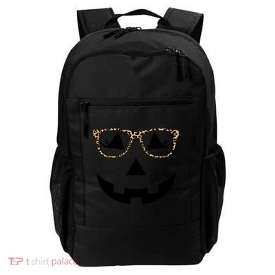 Leopard Jack O Lantern Pumpkin Face Backpack
