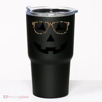 Leopard Jack O Lantern Pumpkin Face Tumbler thumb 0