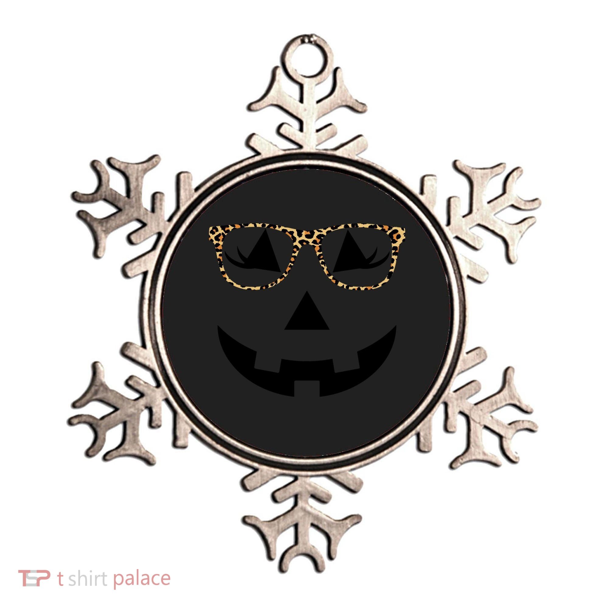 Leopard Jack O Lantern Pumpkin Face Ornament