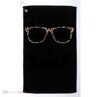 Leopard Jack O Lantern Pumpkin Face Golf Towel thumb 0