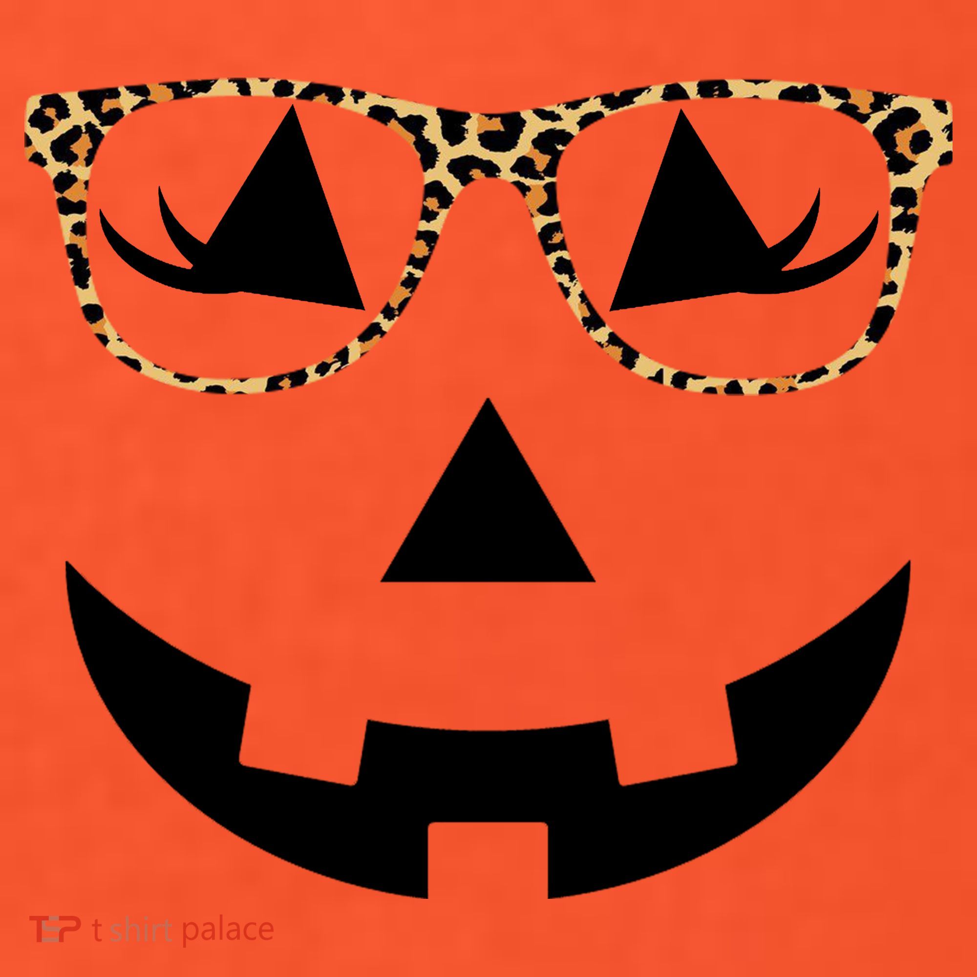 Leopard Jack O Lantern Pumpkin Face USA-Made Doggie Bandana