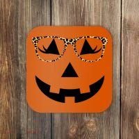 Leopard Jack O Lantern Pumpkin Face Coaster thumb 0