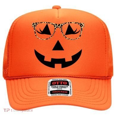 Leopard Jack O Lantern Pumpkin Face Hat
