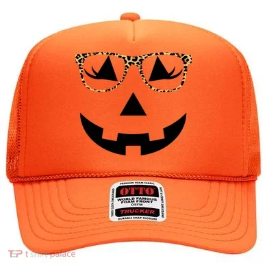 Leopard Jack O Lantern Pumpkin Face Hat