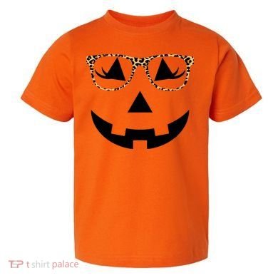 Leopard Jack O Lantern Pumpkin Face Toddler T-Shirt
