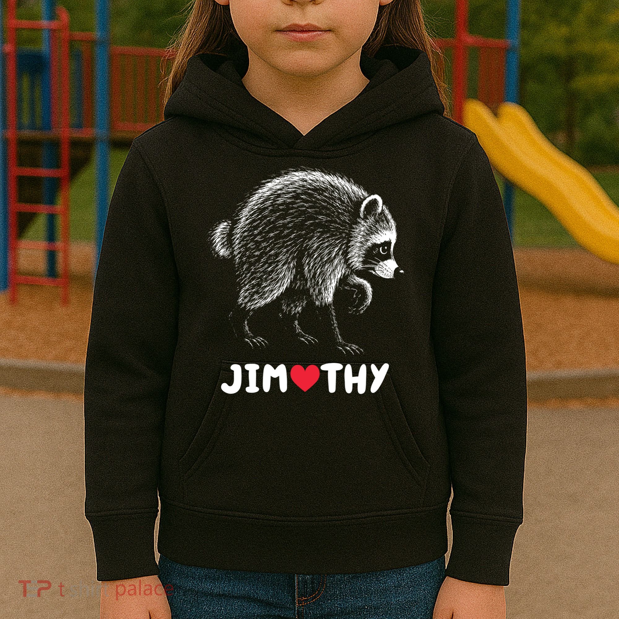 Love Jimothy Raccoon Kids Hoodie