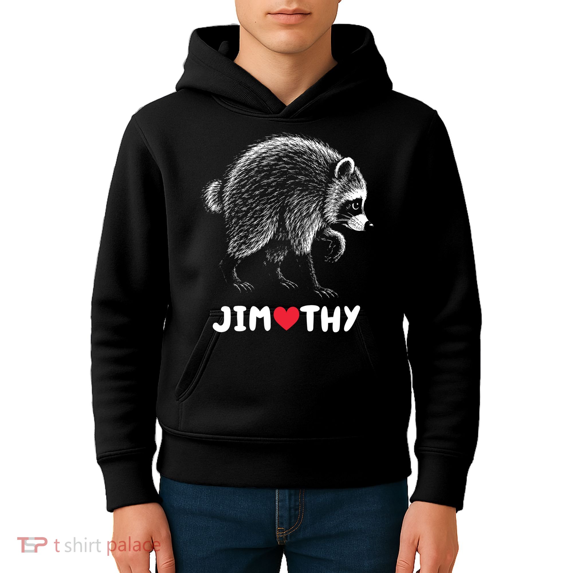 Love Jimothy Raccoon Kids Hoodie