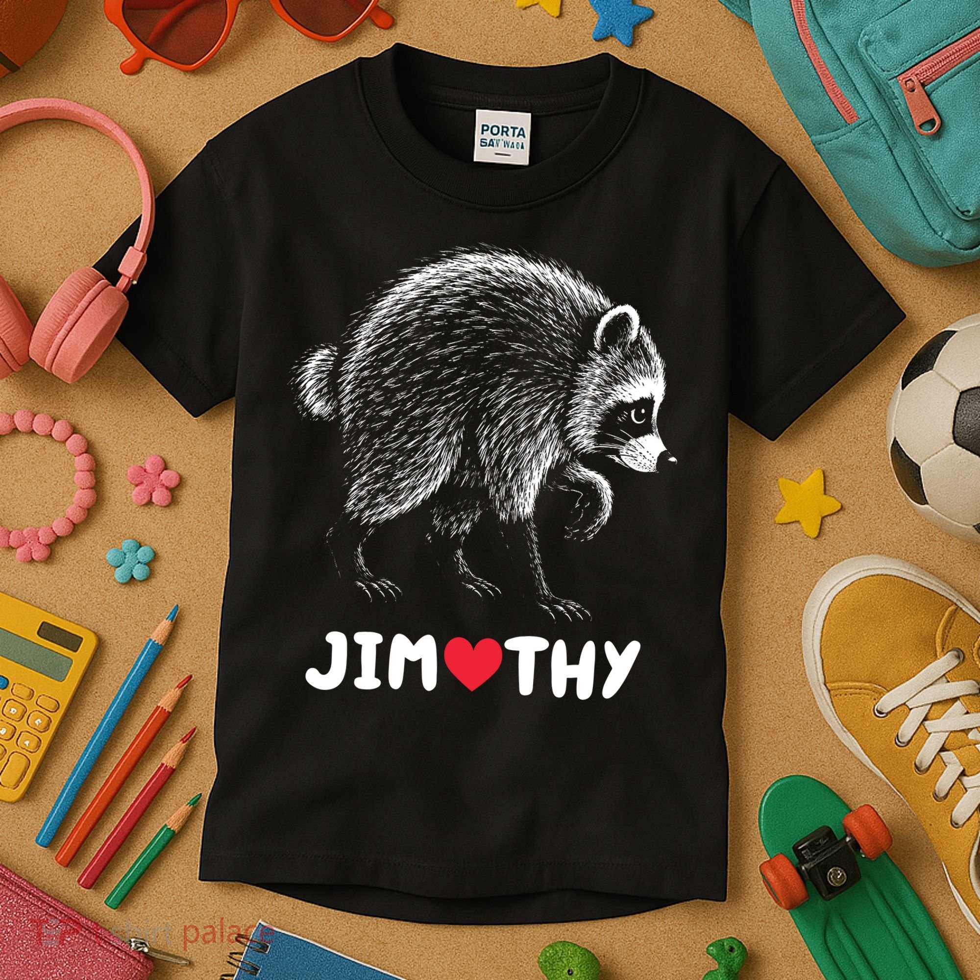 Love Jimothy Raccoon Kids T-Shirt